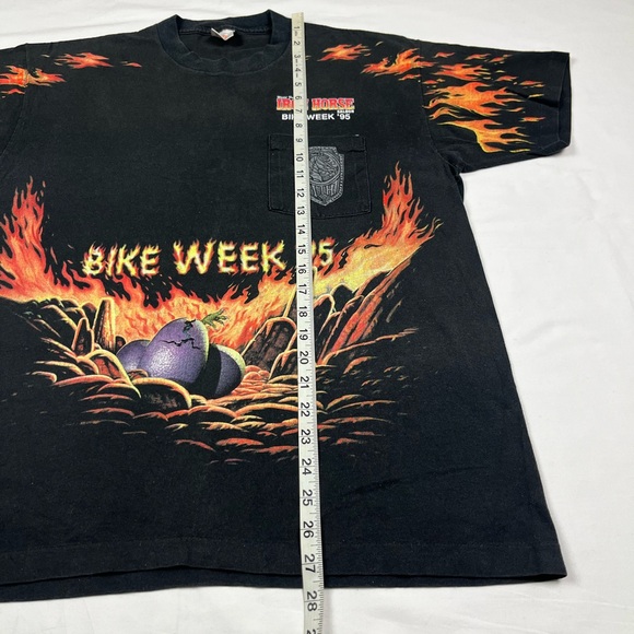 Vtg Iron Horse Saloon Mens T-Shirt Large 1995 Bike Week Dragon Double Sided B4 - Picture 7 of 7